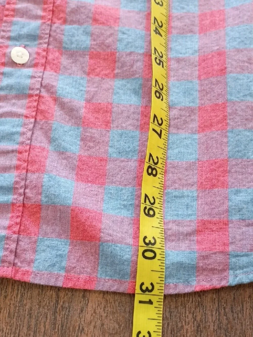 J. Crew Pink and Blue Check Short-Sleeve Button-Down Shirt